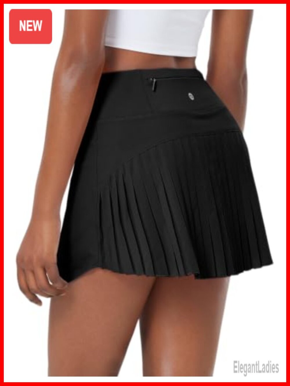 Pleated Tennis Skirt Skort Built-in Shorts 3 Pockets Tummy Control Golf